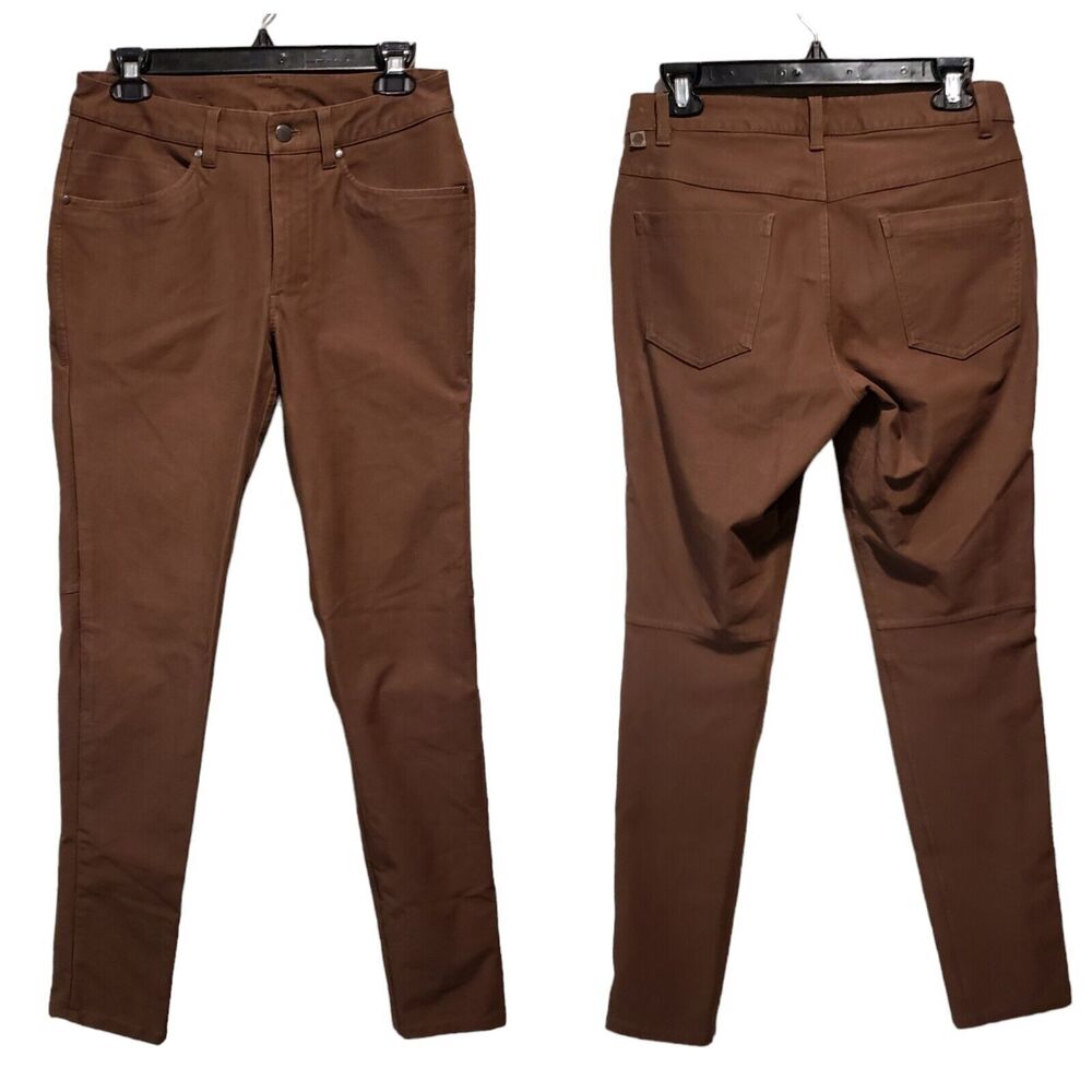 Lululemon ABC Slim Pant Mens 8 Washed Brown Sage Zip Pocket Tapered Commute